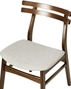 Sæt med 2 spisebordsstole CYNTHIANA Træ Brun/lys beige