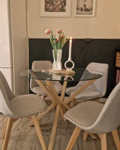 Sæt med 2 spisebordsstole DAKOTA II Velour Grå