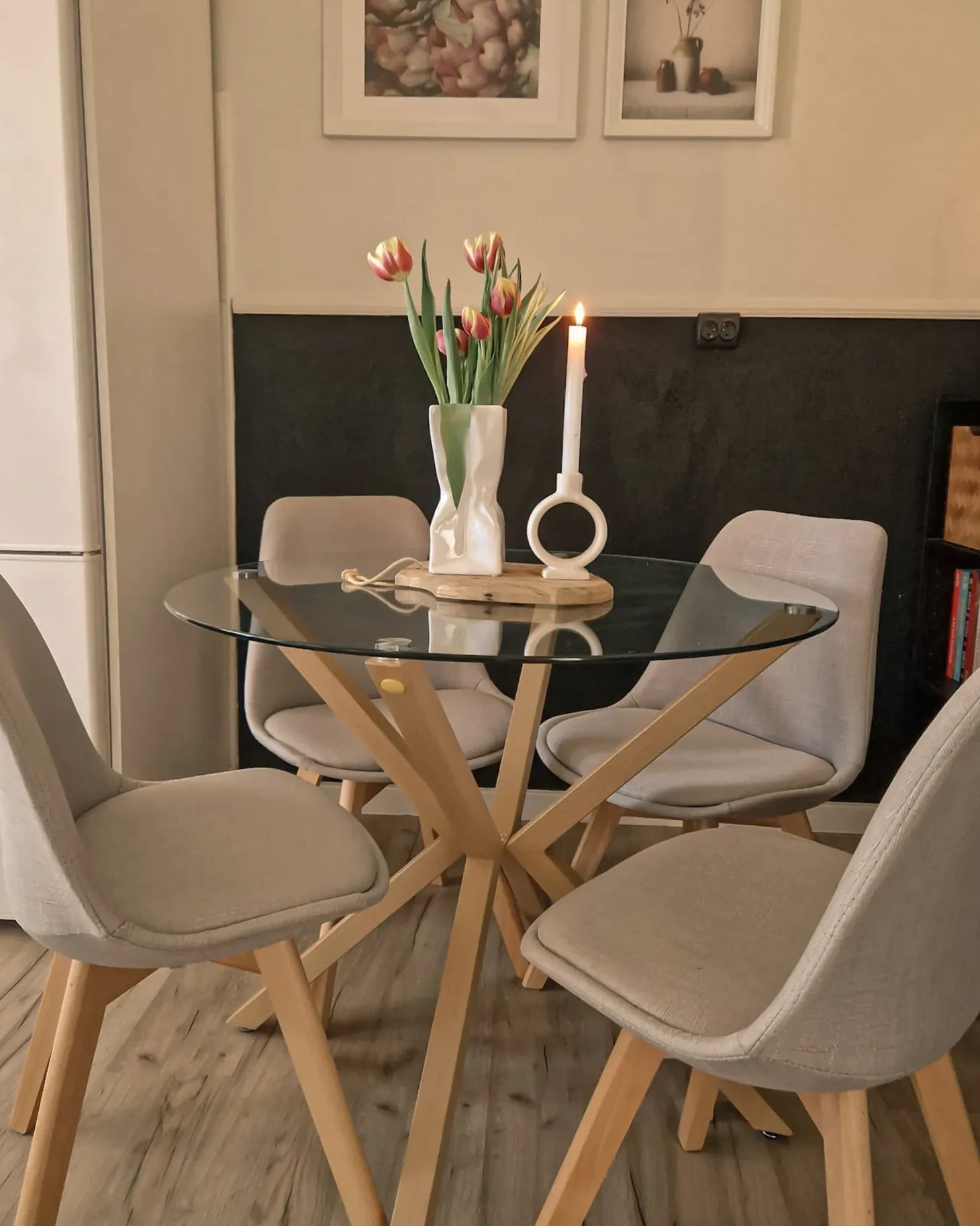 Sæt med 2 spisebordsstole DAKOTA II Velour Grå