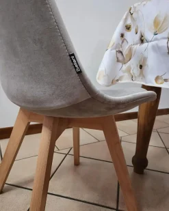 Sæt med 2 spisebordsstole DAKOTA II Velour Grå