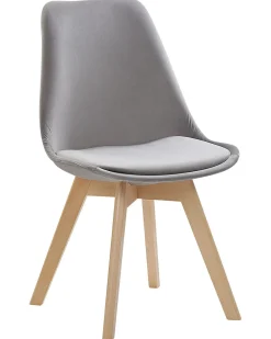Sæt med 2 spisebordsstole DAKOTA II Velour Grå