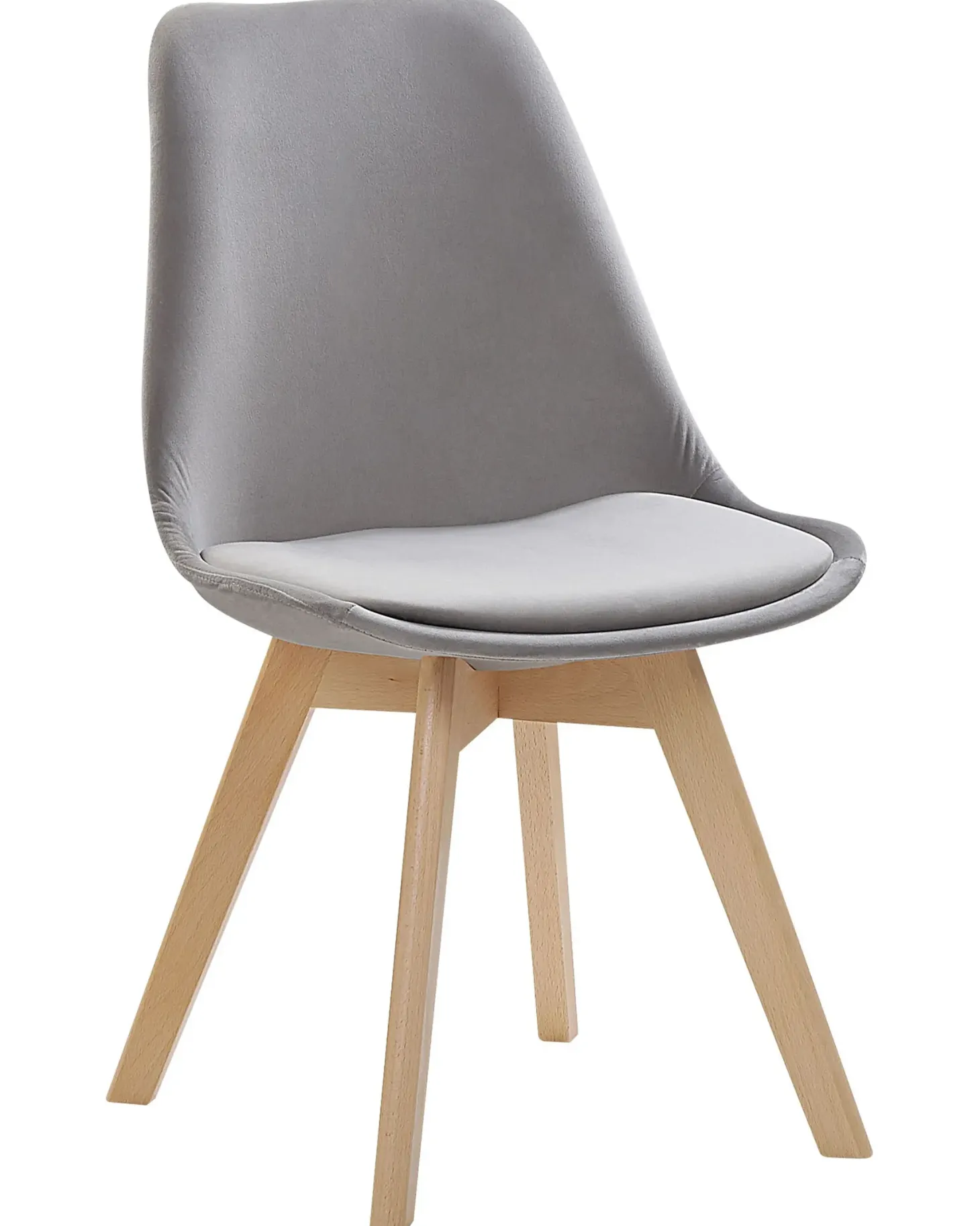 Sæt med 2 spisebordsstole DAKOTA II Velour Grå