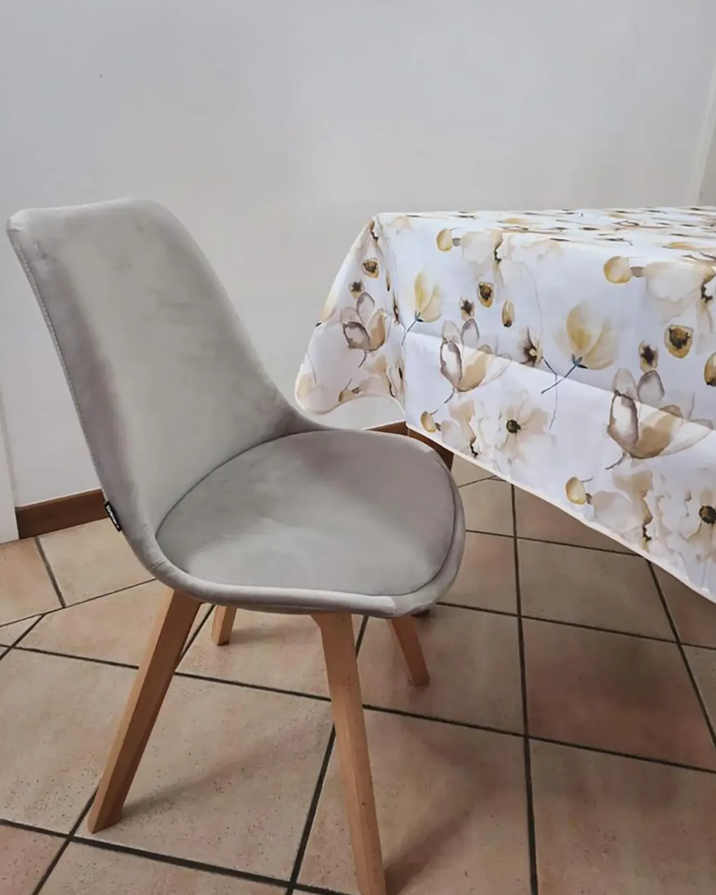 Sæt med 2 spisebordsstole DAKOTA II Velour Grå