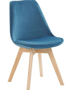 Sæt med 2 spisebordsstole DAKOTA II Velour Blå