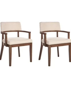 Sæt med 2 spisebordsstole DALBO Boucle Brun/lys beige