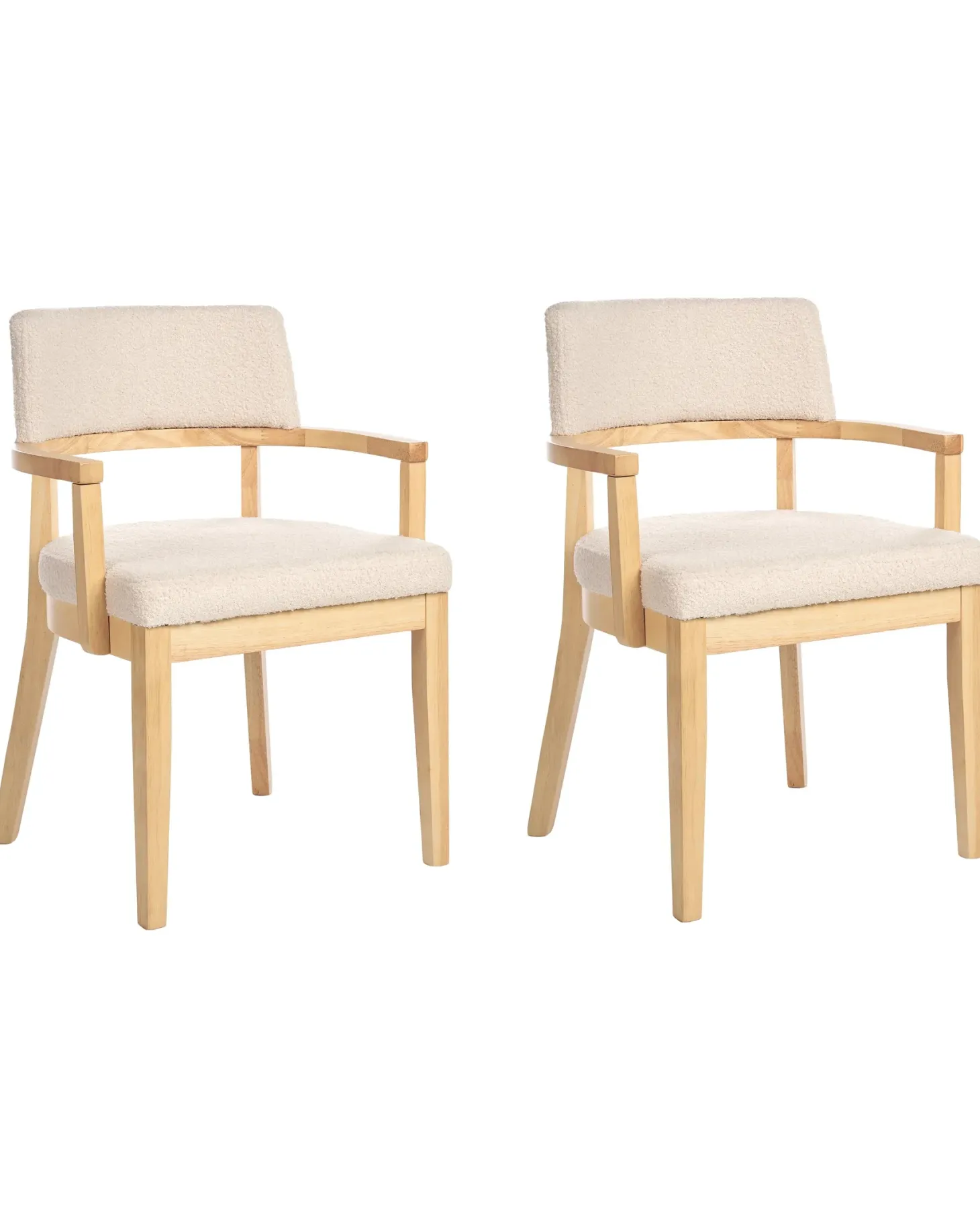 Sæt med 2 spisebordsstole DALBO Boucle Lysebrun/beige