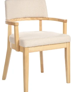Sæt med 2 spisebordsstole DALBO Boucle Lysebrun/beige