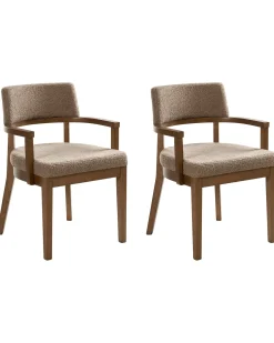 Sæt med 2 spisebordsstole DALBO Boucle Brun/taupe
