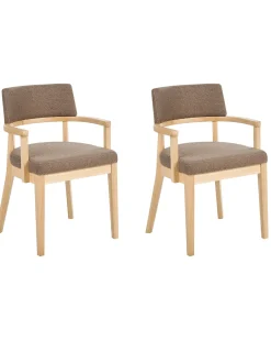 Sæt med 2 spisebordsstole DALBO Boucle Lysebrun/taupe