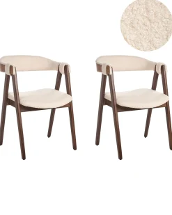 Sæt med 2 spisebordsstole DAY Boucle Mørkebrun/beige