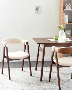 Sæt med 2 spisebordsstole DAY Boucle Mørkebrun/beige