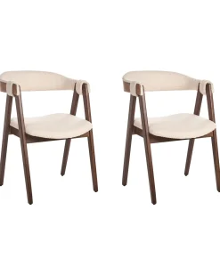 Sæt med 2 spisebordsstole DAY Boucle Mørkebrun/beige