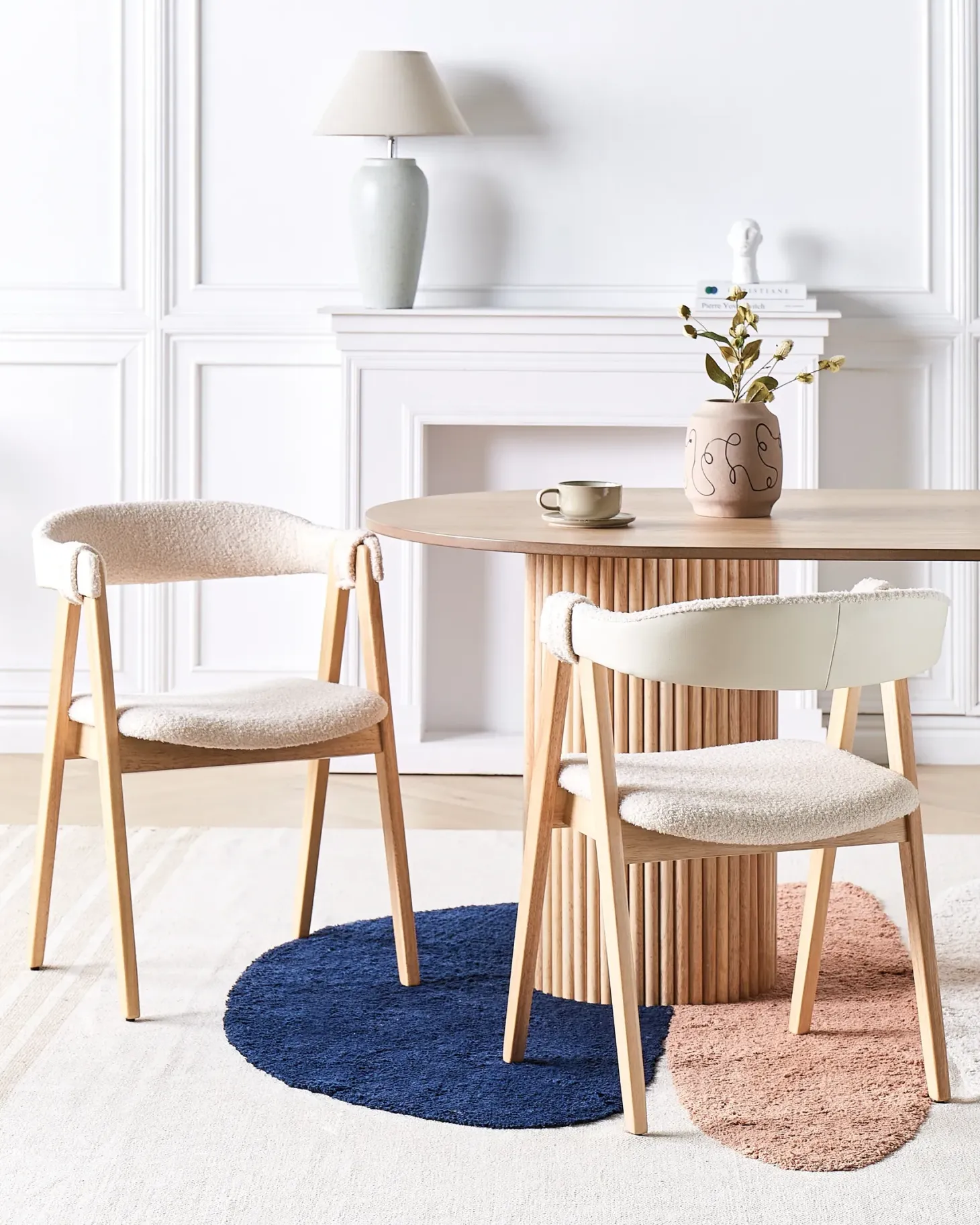 Sæt med 2 spisebordsstole DAY Boucle Lysebrun/beige