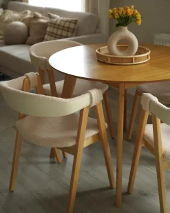 Sæt med 2 spisebordsstole DAY Boucle Lysebrun/beige