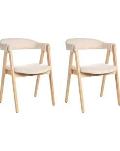 Sæt med 2 spisebordsstole DAY Boucle Lysebrun/beige
