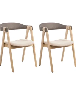 Sæt med 2 spisebordsstole DAY Lysebrun/taupe