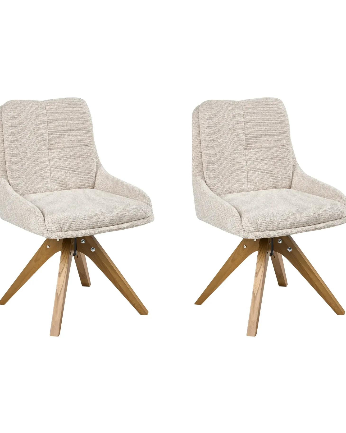 Sæt med 2 spisebordsstole DORRIS Lys Beige