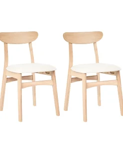 Sæt med 2 spisebordsstole DOYLE Træ Lysebrun/lys beige