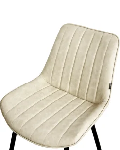 Sæt med 2 spisebordsstole DUBROVNIK Kunstlæder Lys Beige