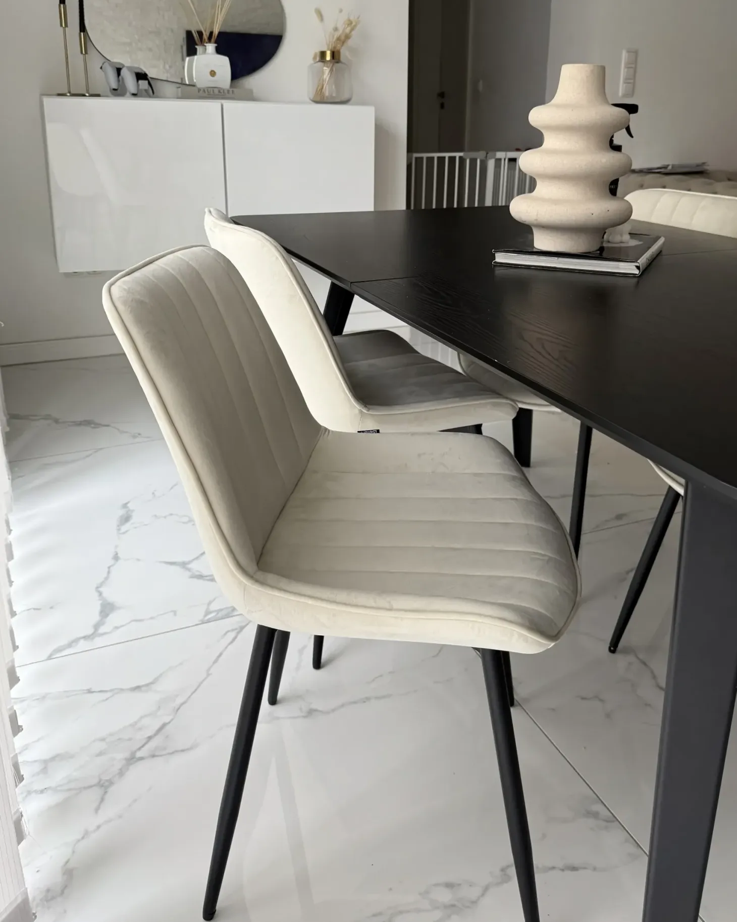 Sæt med 2 spisebordsstole DUBROVNIK Velour Lys Beige