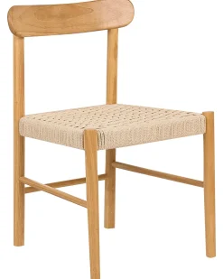 Sæt med 2 spisebordsstole EAGAN Træ Lysebrun/beige