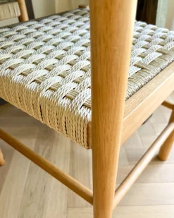 Sæt med 2 spisebordsstole EAGAN Træ Lysebrun/beige