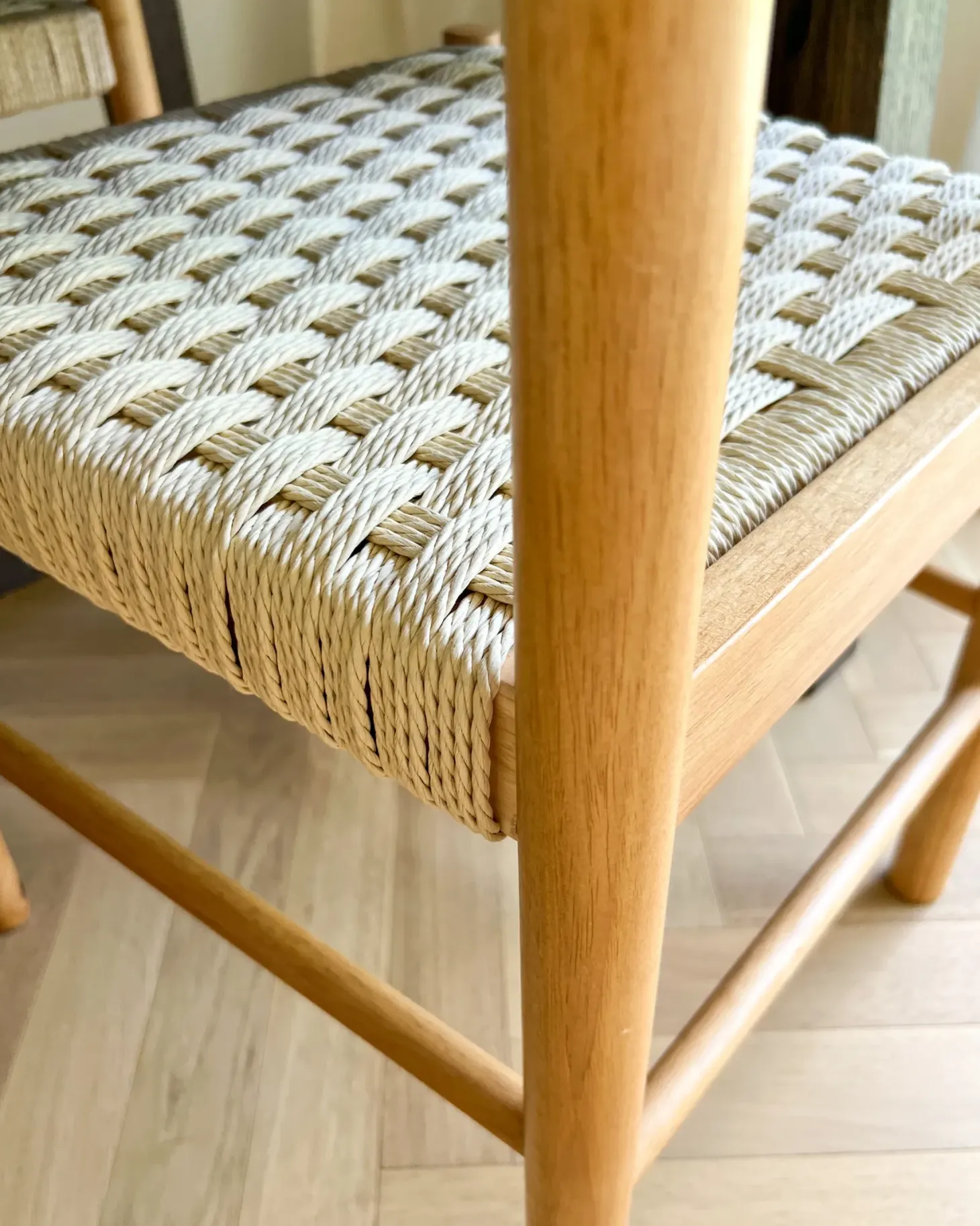 Sæt med 2 spisebordsstole EAGAN Træ Lysebrun/beige