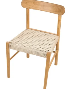 Sæt med 2 spisebordsstole EAGAN Træ Lysebrun/beige