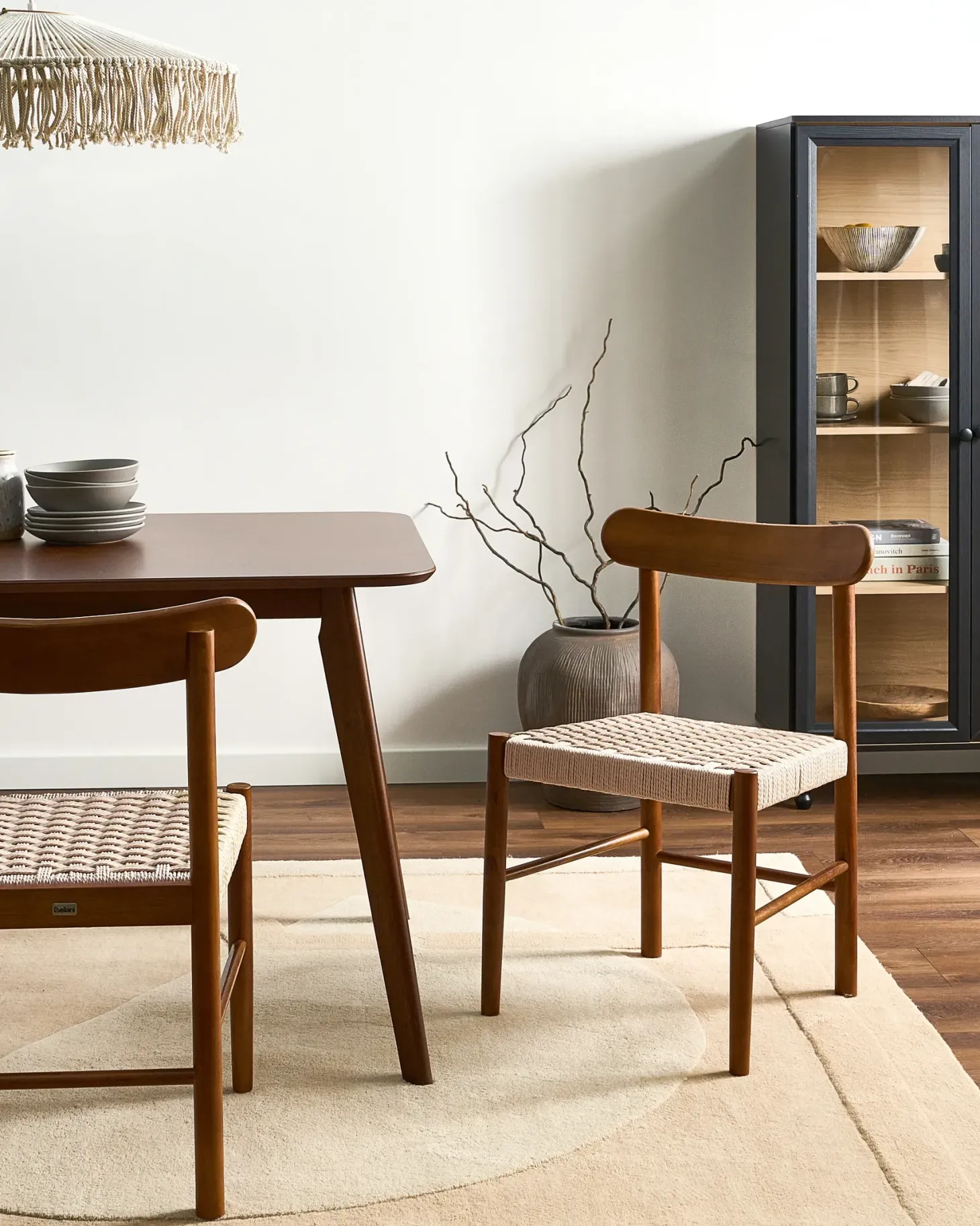Sæt med 2 spisebordsstole EAGAN Træ Brun/beige