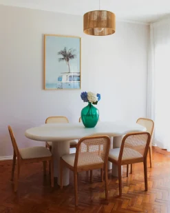 Sæt med 2 spisebordsstole EDINA Lysebrun/beige