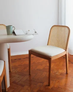 Sæt med 2 spisebordsstole EDINA Lysebrun/beige