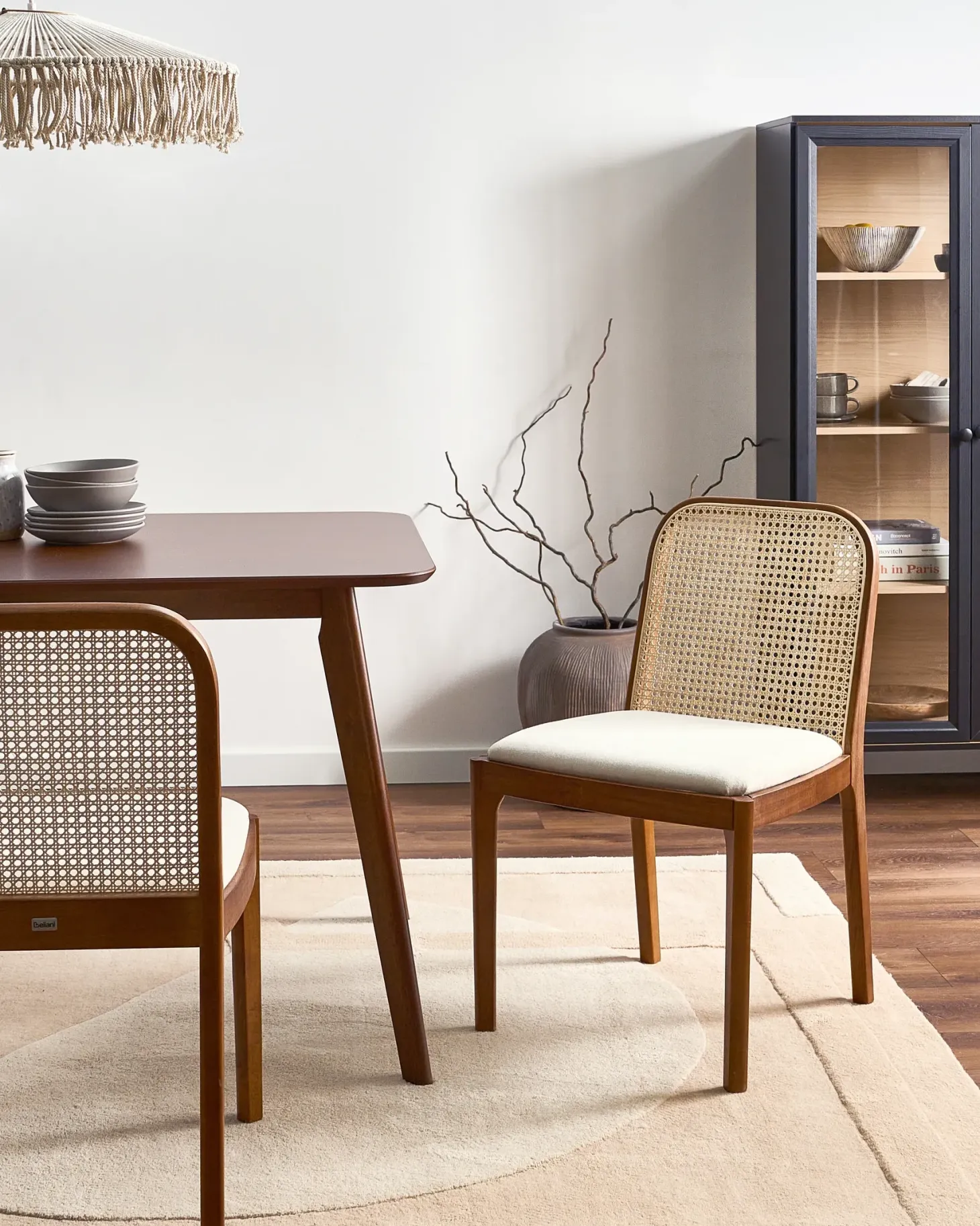 Sæt med 2 spisebordsstole EDINA Brun/beige