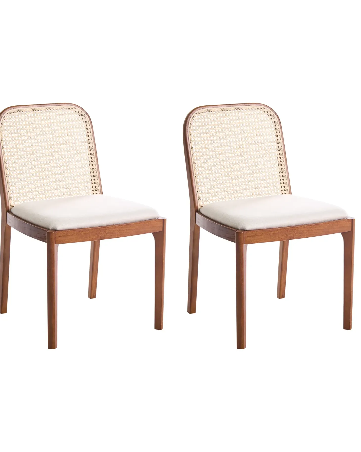 Sæt med 2 spisebordsstole EDINA Brun/beige