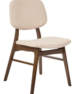 Sæt med 2 spisebordsstole ELAINE Boucle Mørkebrun/beige