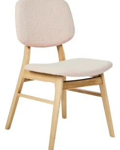 Sæt med 2 spisebordsstole ELAINE Boucle Lysebrun/beige