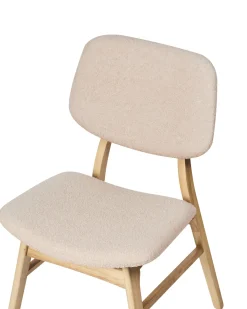 Sæt med 2 spisebordsstole ELAINE Boucle Lysebrun/beige