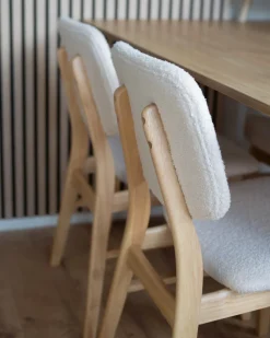Sæt med 2 spisebordsstole ELAINE Boucle Lysebrun/beige