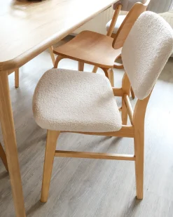 Sæt med 2 spisebordsstole ELAINE Boucle Lysebrun/beige