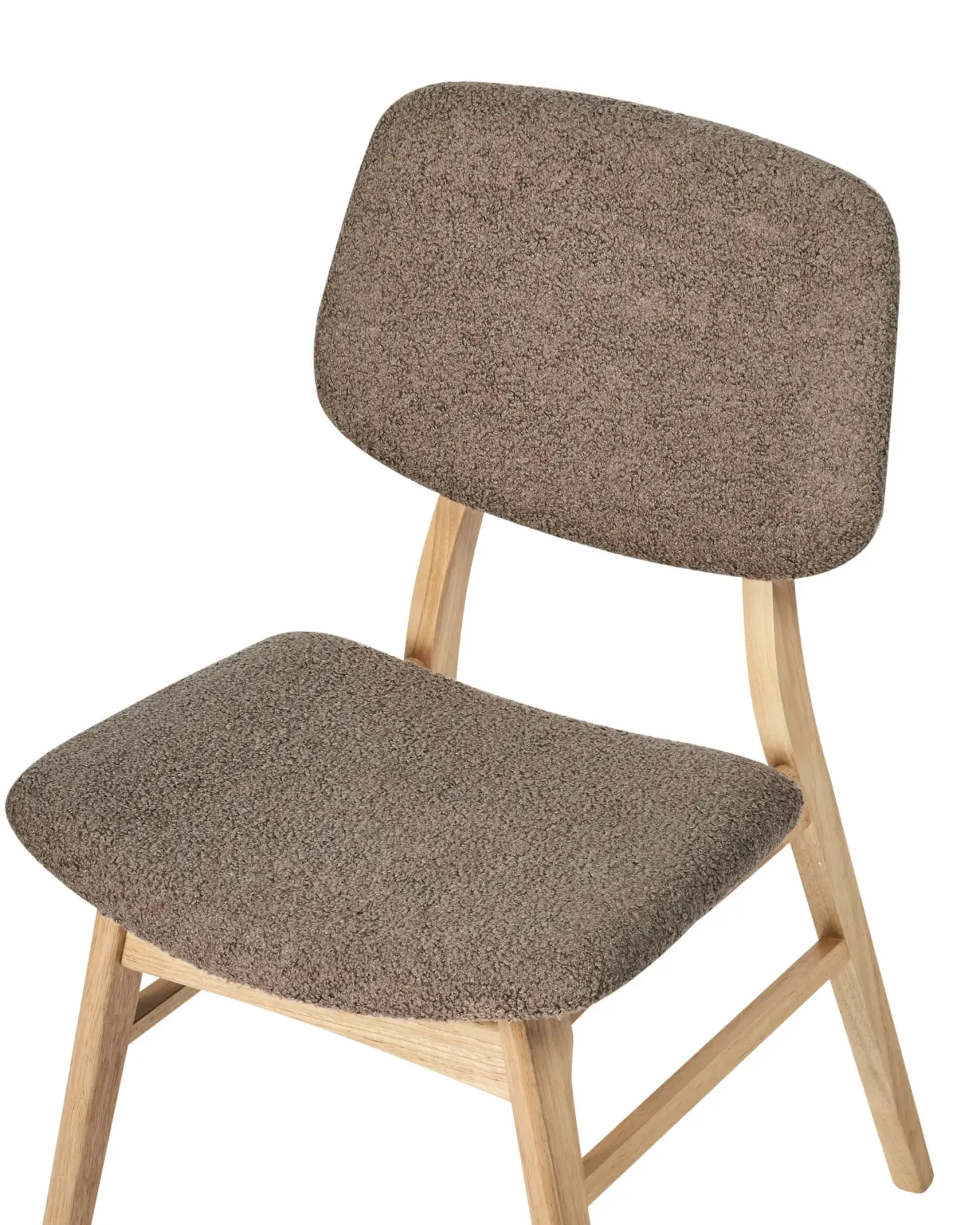 Sæt med 2 spisebordsstole ELAINE Boucle Lysebrun/taupe