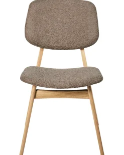 Sæt med 2 spisebordsstole ELAINE Boucle Lysebrun/taupe