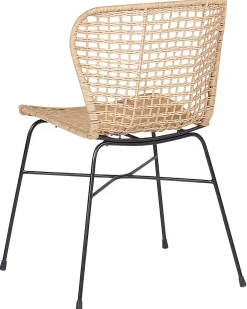 Sæt med 2 spisebordsstole ELFROS Rattan Naturlig