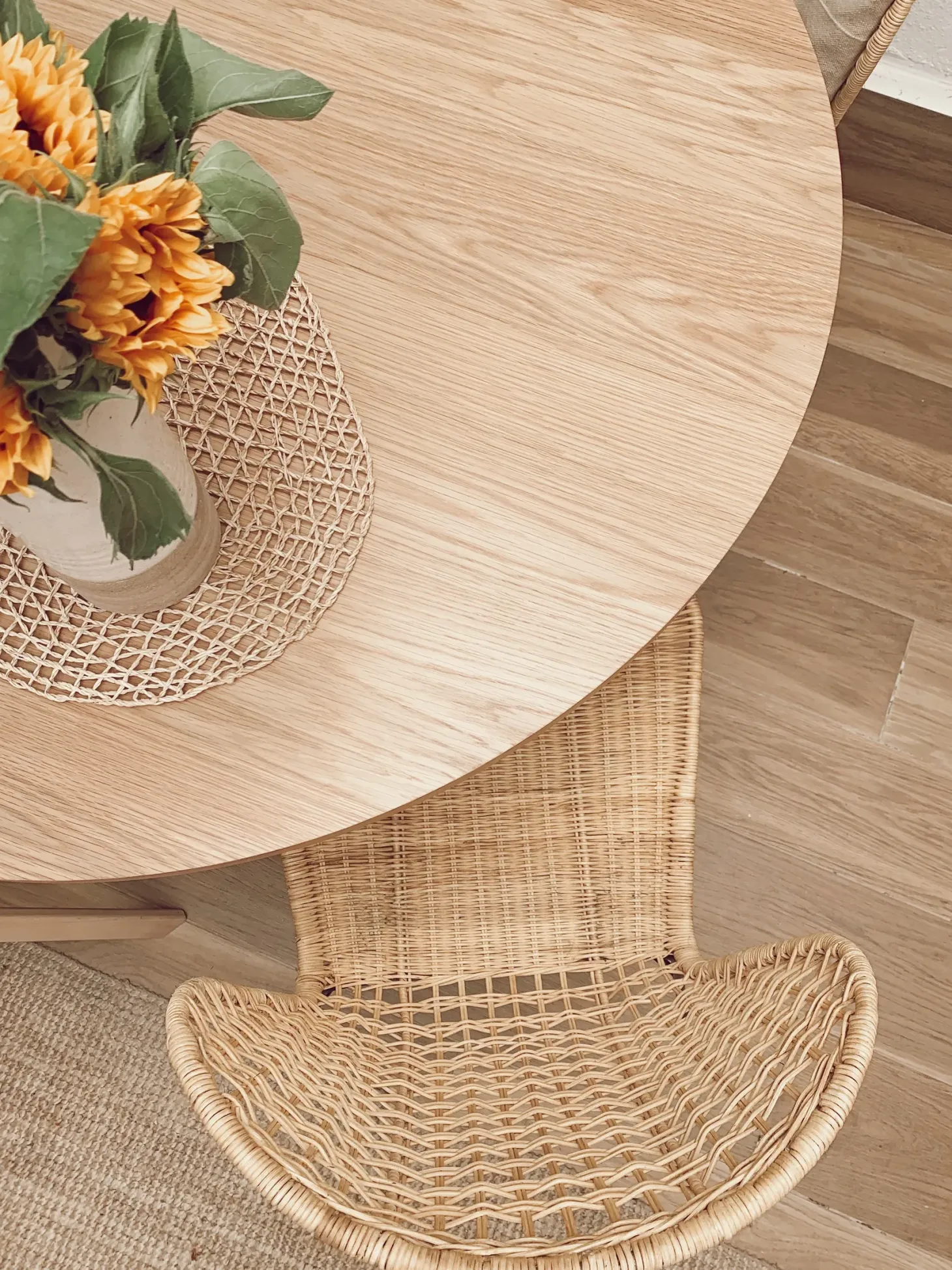 Sæt med 2 spisebordsstole ELFROS Rattan Naturlig