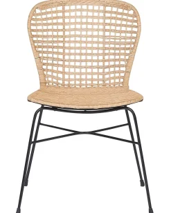 Sæt med 2 spisebordsstole ELFROS Rattan Naturlig