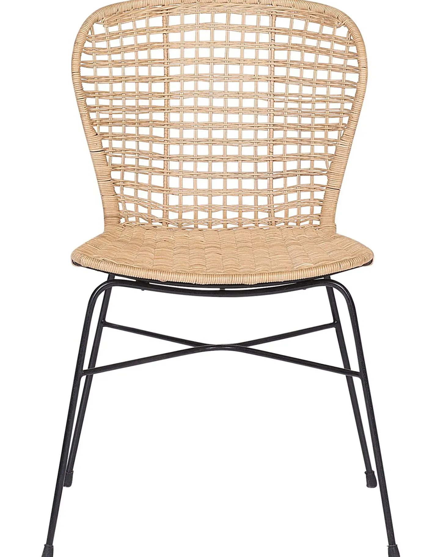 Sæt med 2 spisebordsstole ELFROS Rattan Naturlig