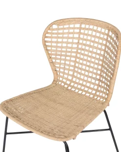 Sæt med 2 spisebordsstole ELFROS Rattan Naturlig