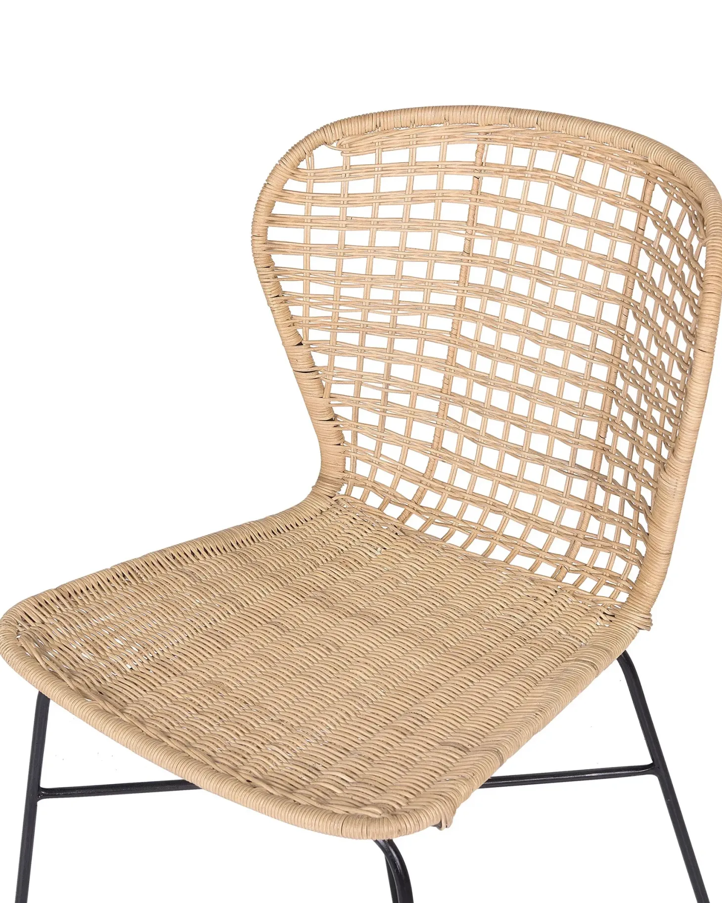 Sæt med 2 spisebordsstole ELFROS Rattan Naturlig