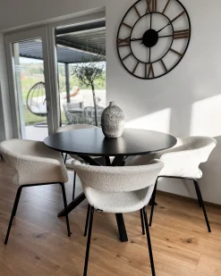 Sæt med 2 spisebordsstole ELMA Boucle Cremehvid