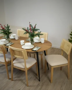 Sæt med 2 spisebordsstole EMBAR Træ Lysebrun