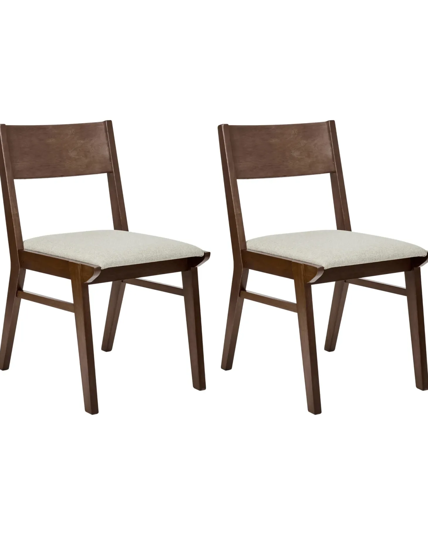 Sæt med 2 spisebordsstole ENOLA Træ Brun/lys beige