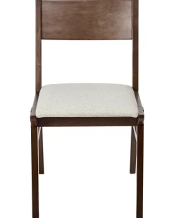 Sæt med 2 spisebordsstole ENOLA Træ Brun/lys beige